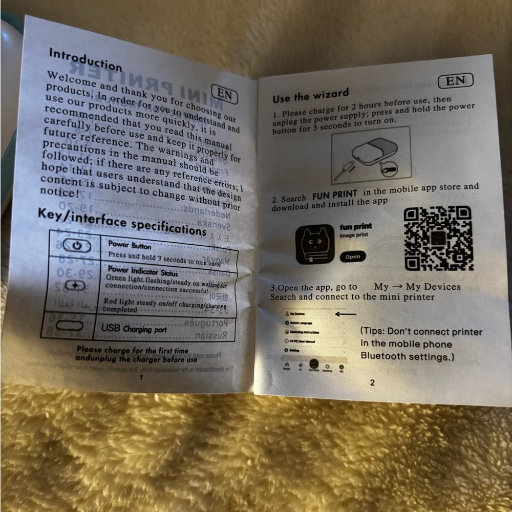 Blue Portable Mini Printer - Picture 10 of 11